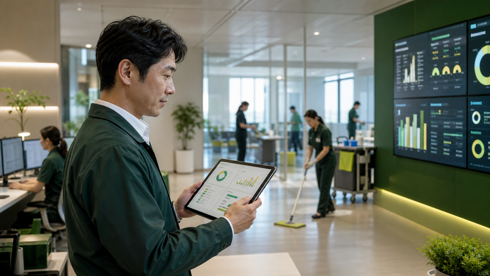 清掃現場の進捗を確認する管理者用ダッシュボード
